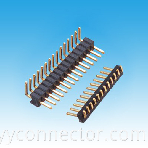 1.27mm Single Row R/A Single Base Pin Header